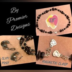 Onyx and Hematite Jewelry Set